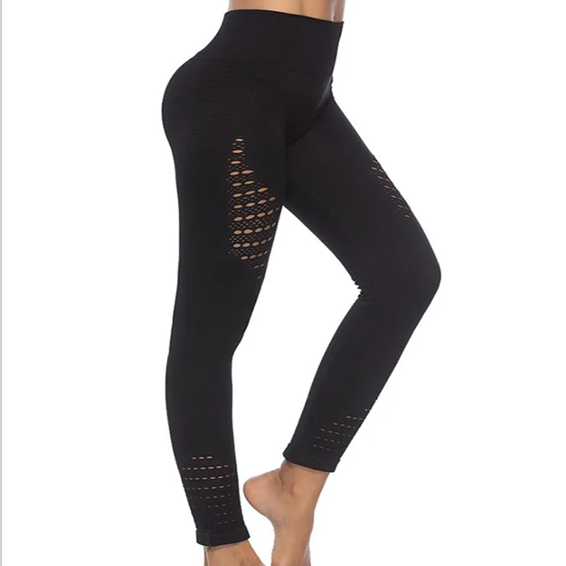 Blank Mesh Breathable Pants Trousers Push Up Women Yoga Gym Quick Dry Leggings High Waist Pencil Elastic Sexy YZ057 | Спорт и