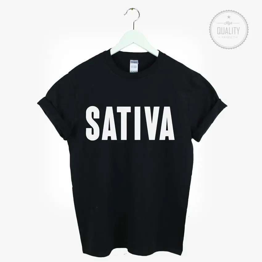 SATIVA/футболка с сорняком Марихуана, хипстер, с надписью LOVE DOPE SWAG HIGH TUMBLR, подарок унисекс, футболка, подарок, больше размеров и Colors-B056 - Цвет: Black