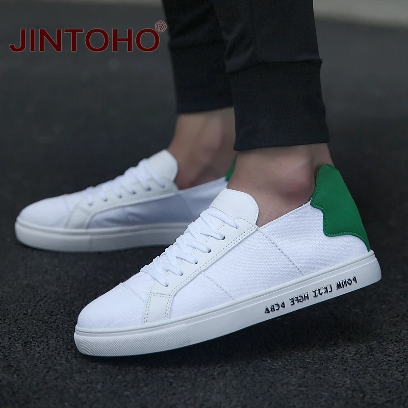 JINTOHO/2017 спортивная мужская Белая обувь дешевая для скейтбординга парусиновые