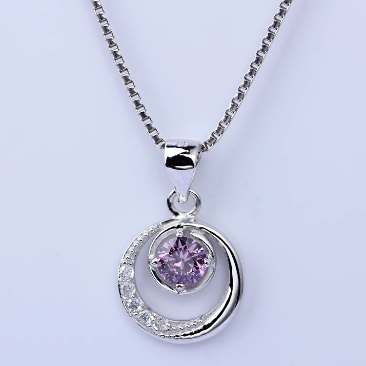 Оптовая продажа кулон с коробкой SRM Specail предложение Круглый Блестящий CZ для нее