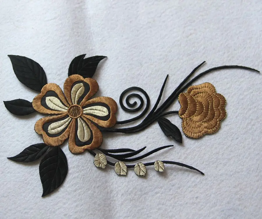 Большие солнцезащитные цветы вышивка железные патчи аппликация для одежды