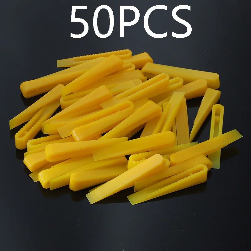 50pcs wedges 50 шт. система выравнивания плитки зажимы и клинья выравниватель плитки Распорки пола стены плоский локатор для строительства ручные инструменты - Цвет: 50pcs wedges