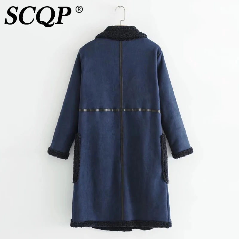 SCQP зима плюс бархат утолщение теплая Женская куртка двубортный имитация