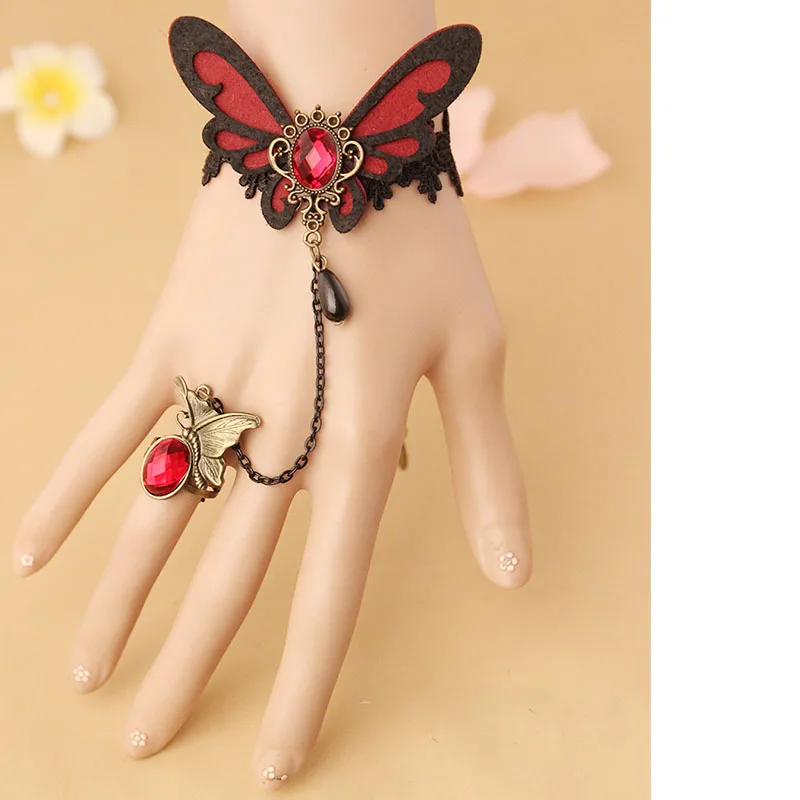 12 шт./лот очаровательные браслеты для женщин готические кружевные бабочки