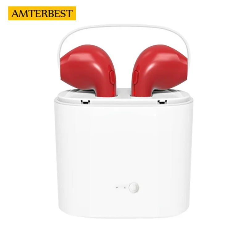 6 AMTERBEST заказной продукт I7 цветной рисунок Bluetooth наушники Twis Bluetooth V4.2 стерео гарнитура наушники для bluetooth-устройства - Цвет: 6