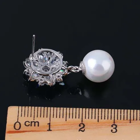 Женские серьги в виде ЛЕДЯНОГО ЦВЕТКА жемчужные снежинки|pearl pearls|earrings pearlearring flower