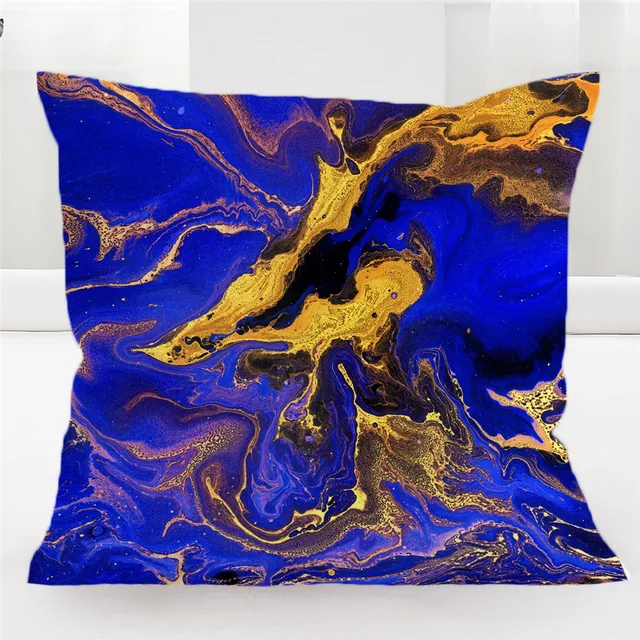 BlessLiving Colorful Marble Cushion Cover Pastel Quicksand Pillow Cover Decorative Abstract Art Pillowcase Bright Kussenhoes 4