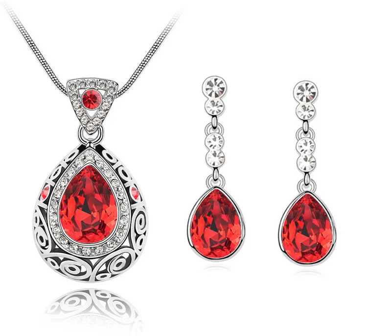 Комплект из колье и серёг с кристаллами|new jewelry sets|set necklaceset necklace earring |
