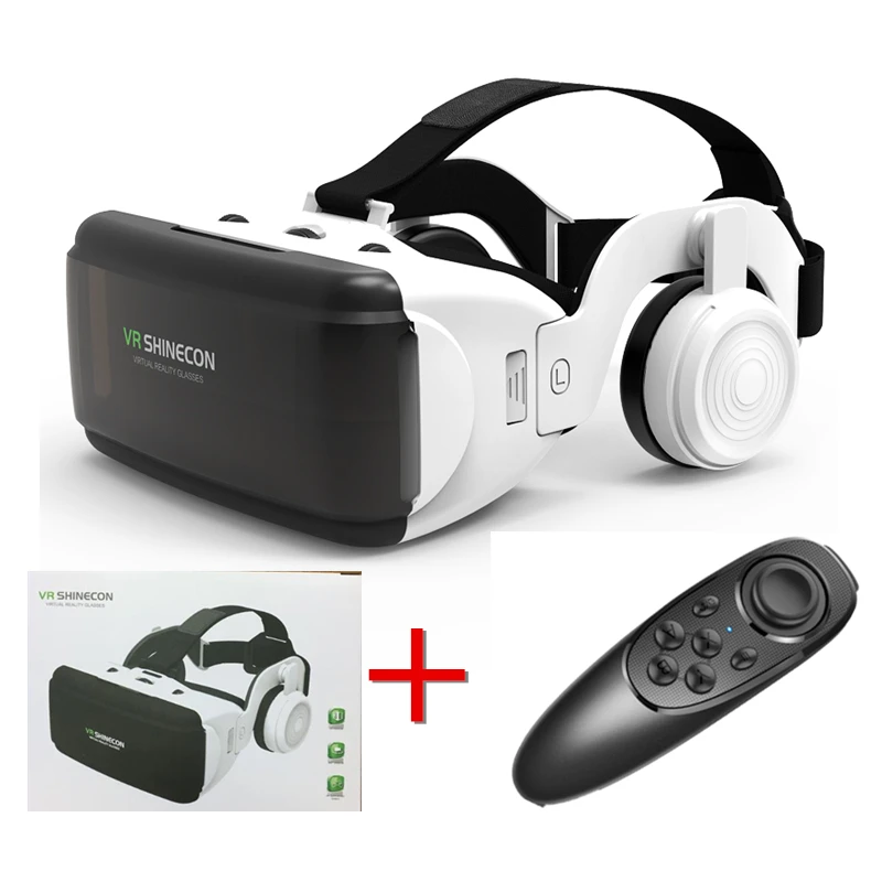 Серый VR Realidad Virtual 3D caja de gafas estereo VR Google cartón casco para IOS Android смартфон, Bluetooth рокер - Цвет: Серый