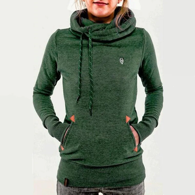 Зимняя женская толстовка с капюшоном модные однотонные пуловеры длинными