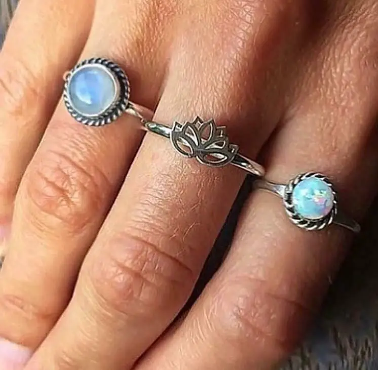 Модное серебряное кольцо с опалом для свадьбы помолвки Женские Ювелирные