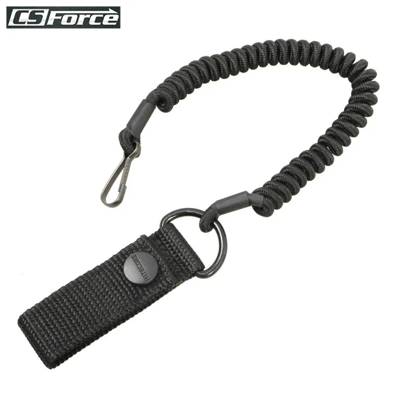 Tactical Telescopic Sling Lanyard Nylon Rope Security Gear Tool Anti lost Phone Keychain For Airsoft Outdoor Hiking Camping ~|for airsoft|tactical