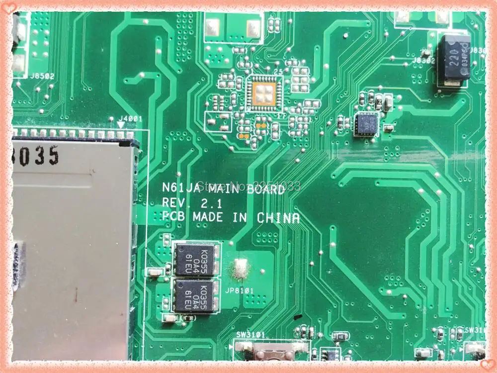 Материнская плата для ноутбука ASUS N61JA HM55 поддержка процессора i3 i5 REV2.1 бесплатная