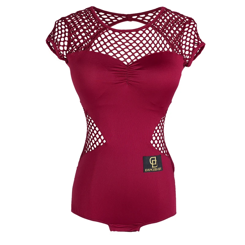 Женские газовые топы с открытой спиной для латинских танцев 2020 красное платье