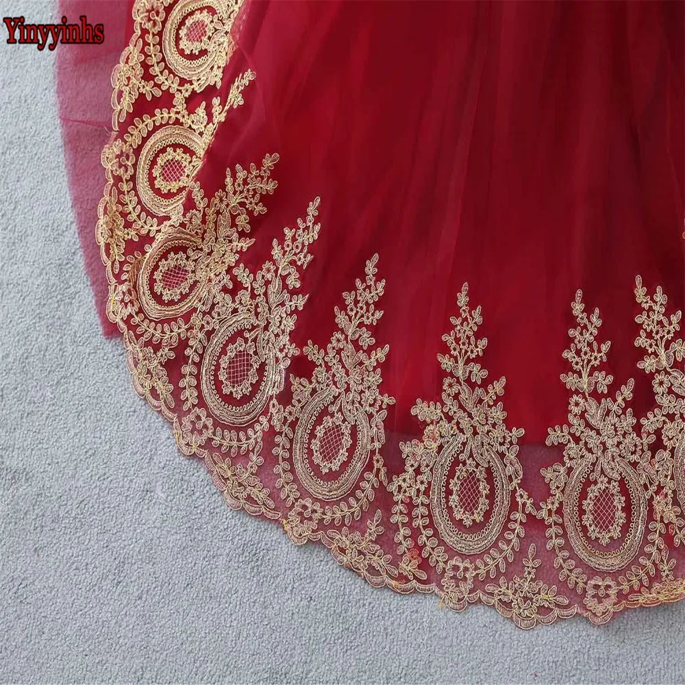 Yinyyinhs халат de Soiree Longue вышивка настоящий Кафтан Дубай Русалка Вечерние платья Формальные Вечерние платья Китай Vestido Longo