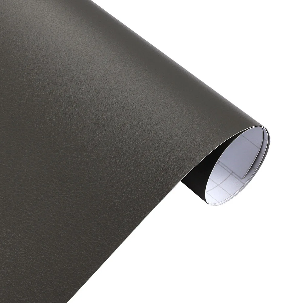 Gray 50*200 см Кожаный узор ПВХ клейкая виниловая пленка для автомобиля, наклейка для автомобильного кузова, внутреннее украшение, кожаная пленка, наклейка для автомобиля - Название цвета: Gray