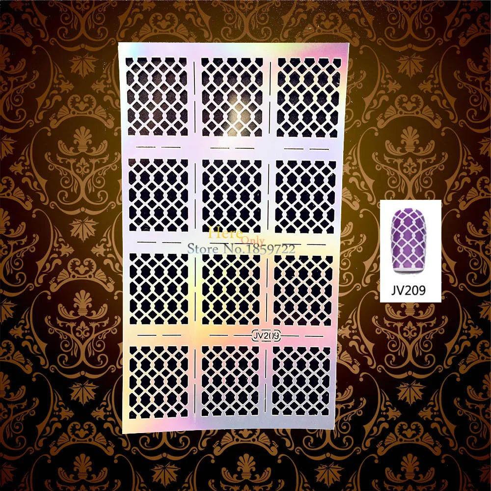 1 лист простой в использовании белый полый тонкий винил для ногтей фольги