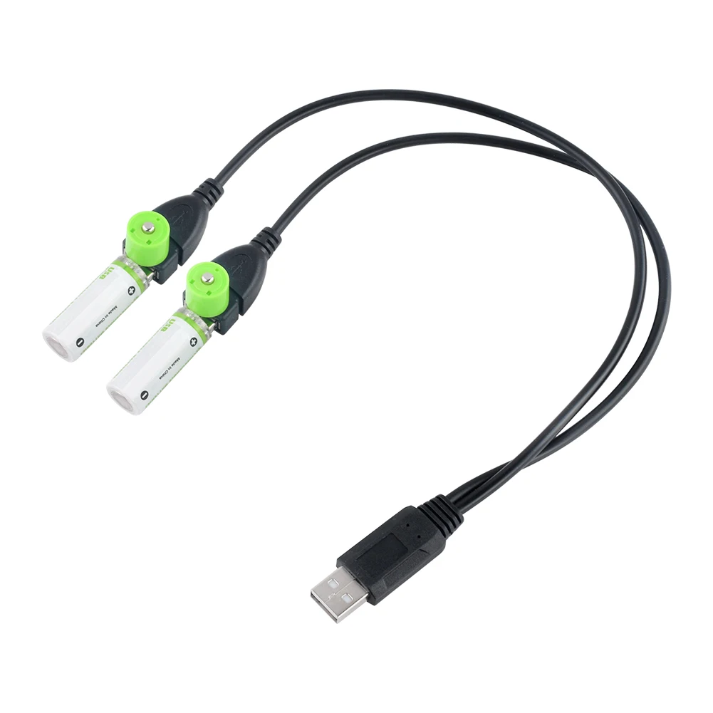 YCDC высокое качество 2 шт 1,2 V UM3 AA батарея 1450mAh USB перезаряжаемые батареи светодиодный индикатор с кабелем для игрушки фонарь