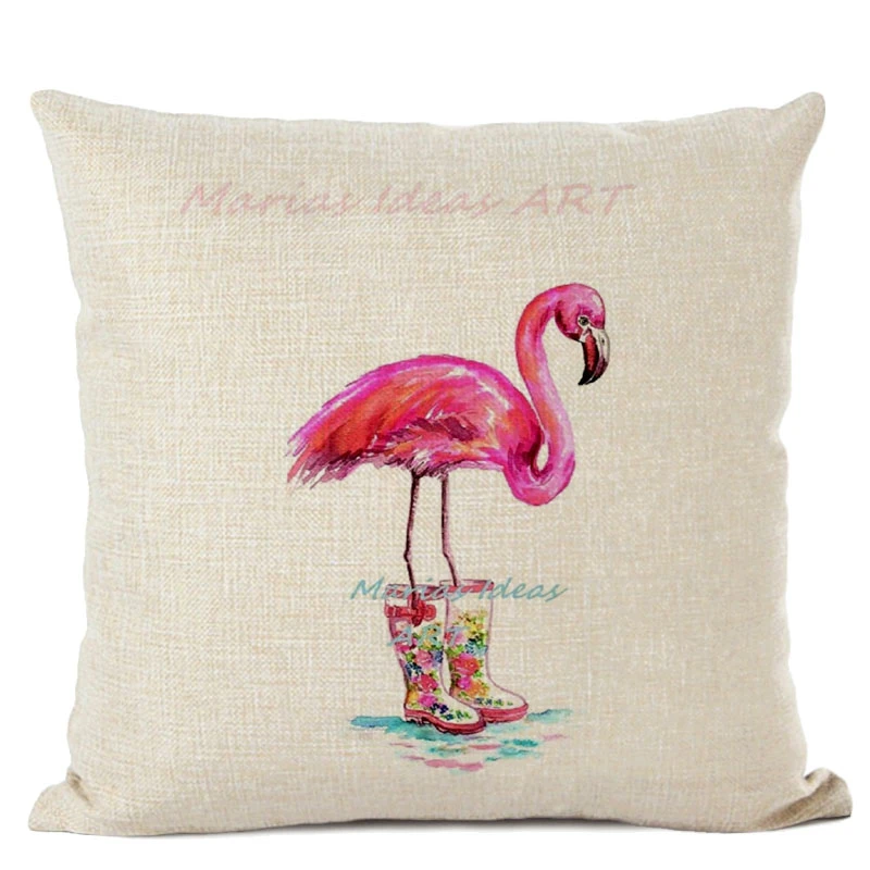 Тропические растения Фламинго чехол для подушки с изображением животных дома