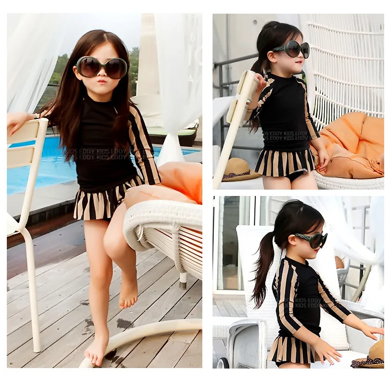 Korea children swimwear girls girl cute Sun fast dry suit child size hot spring bathing | Спорт и развлечения