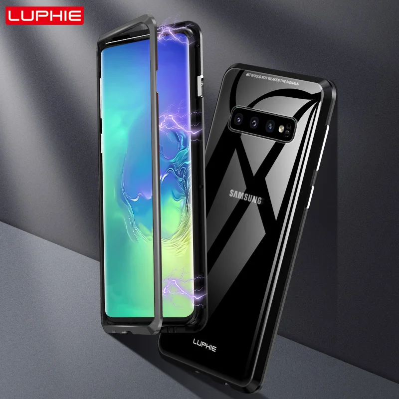 2019 для Galaxy S10 5G магнитный металлический бампер Samsung Note10 pro 4G с закаленным стеклом |