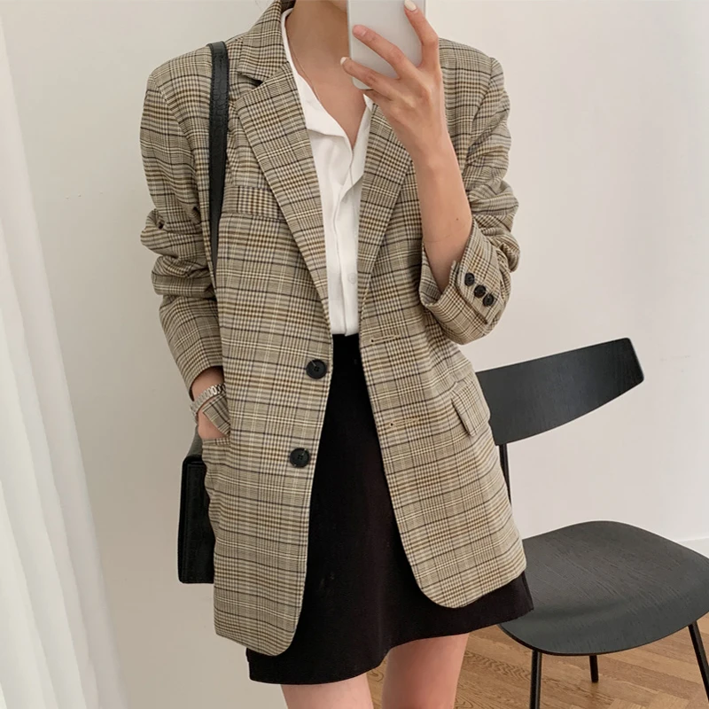 Женский жакет новый осенний корейский вариант свободного кроя прямой
