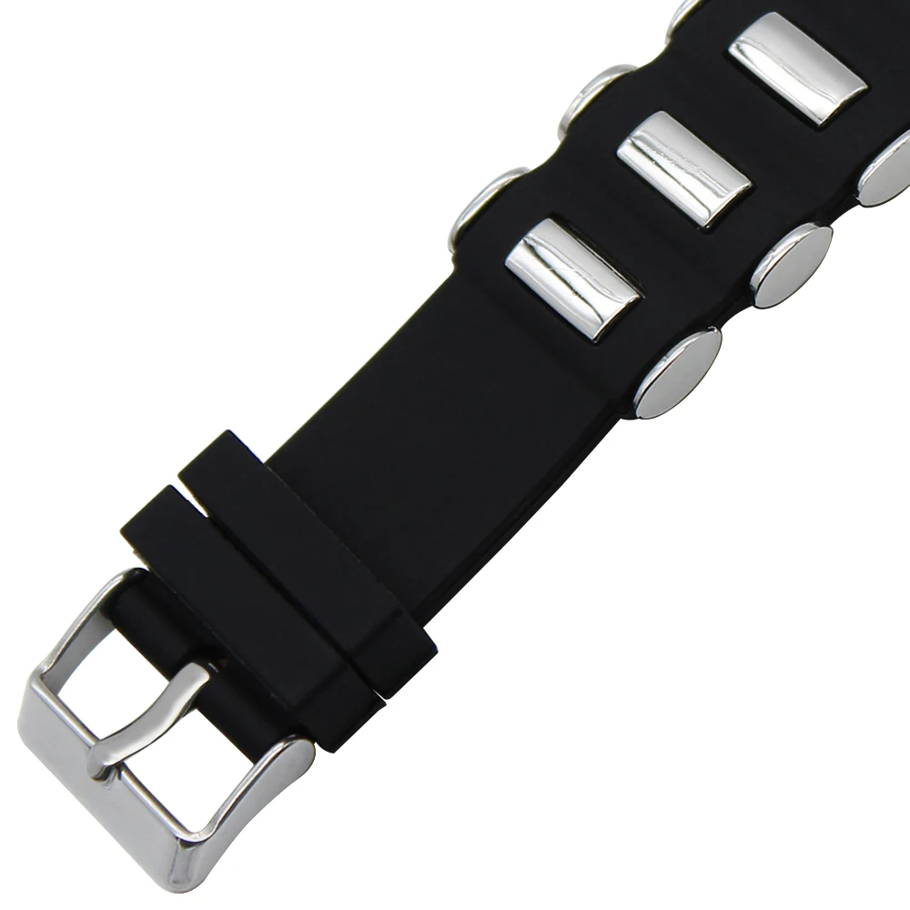 Ремешок силиконовый для часов резиновый браслет из нержавеющей стали с пряжкой