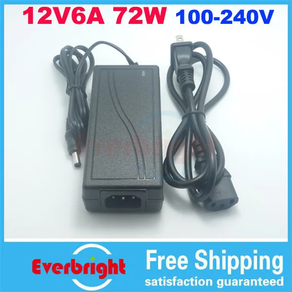 

Новый 2014 72 Вт светодиодный блок питания 110-240 В для 3528 5050 rgb светодиодной ленты 12 В 6 светодиодный трансформатор