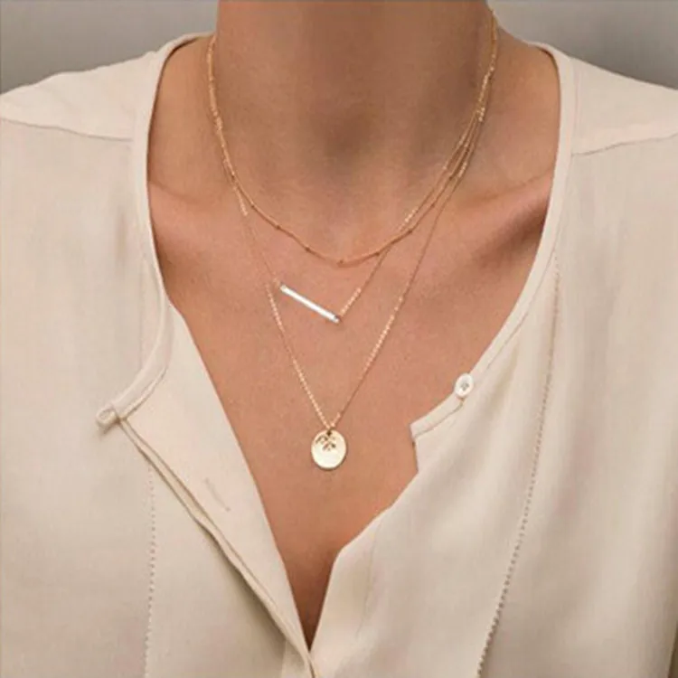 2020 очаровательные украшения аксессуары многослойное ожерелье-цепочка с