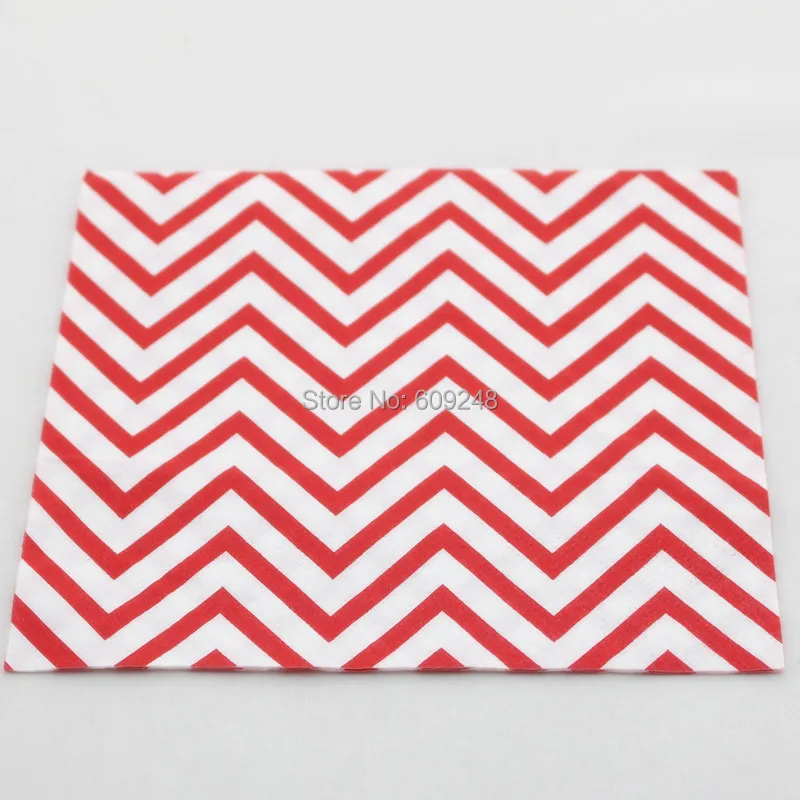 

80pcs Cheap Vintage Birthday Christmas Wedding Red Chevron Party Paper Napkins Wholesale,3 Days Delivery on Orders over $100
