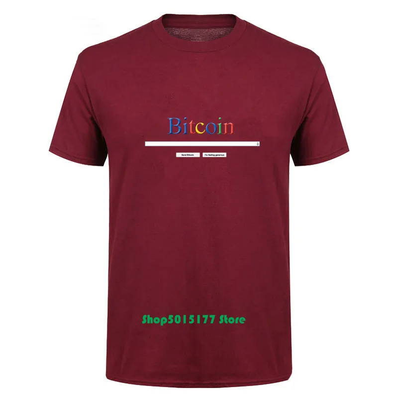 Новые дизайнерские футболки Bitcoin_Google Мужская футболка с круглым вырезом и
