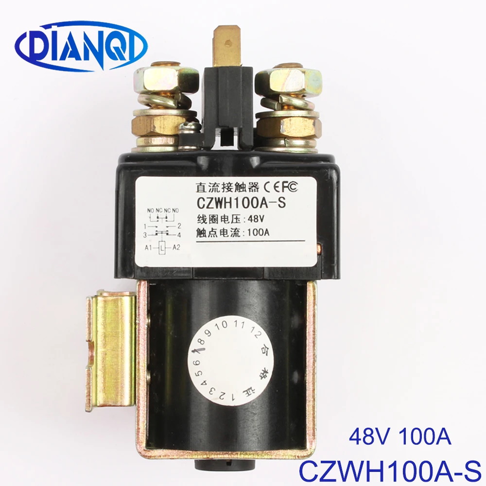 Контактор постоянного тока CZWH100A-S NO + NC, 48 В, 100 А, для вилочного погрузчика, электромобиля, автомобильная лебедка wehicle SW81-S
Контактор постоянного тока CZWH100A-S NO + NC, 48 В, 100 А, для вилочного погрузчика, электромобиля, автомобильная лебедка wehicle SW81-S