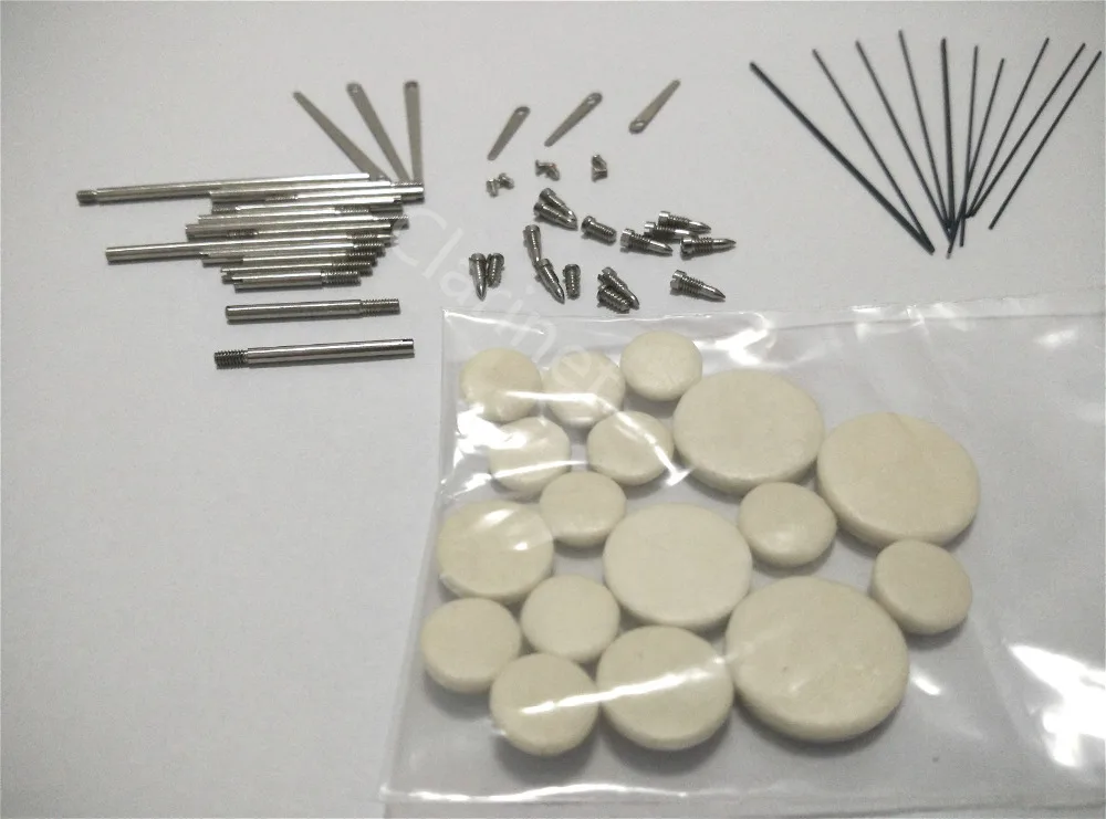 

A set of clarinet maintenance fitting screw.Clarinet pad set.