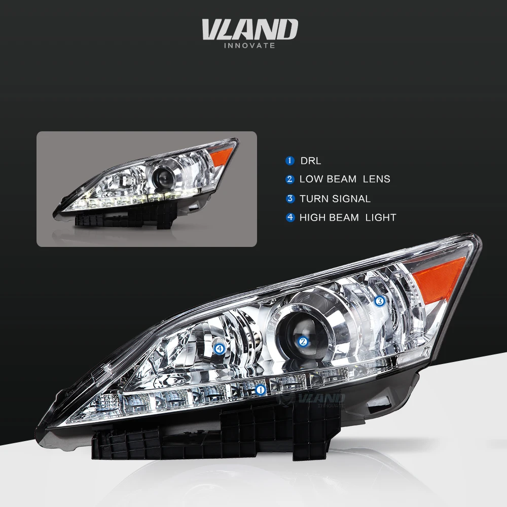 Vland автомобильный светильник Aassembly головной для Lexus ES350 2007-2012 светодиодный