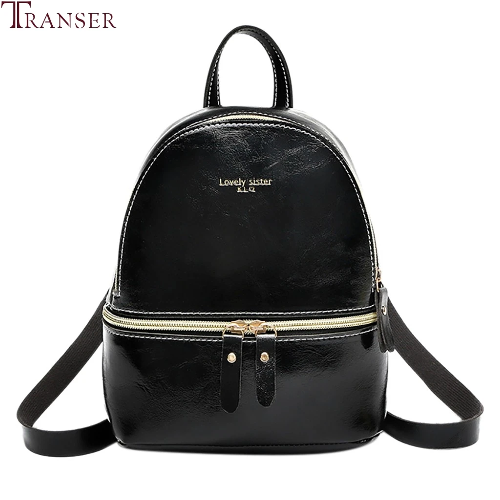Женский мини рюкзак Transer однотонный кожаный на плечо для путешествий 2019|Женские