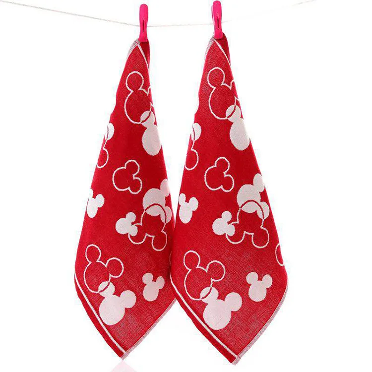 Disney Детский мультфильм полотенце для мытья посуды хлопковое газовое квадратное