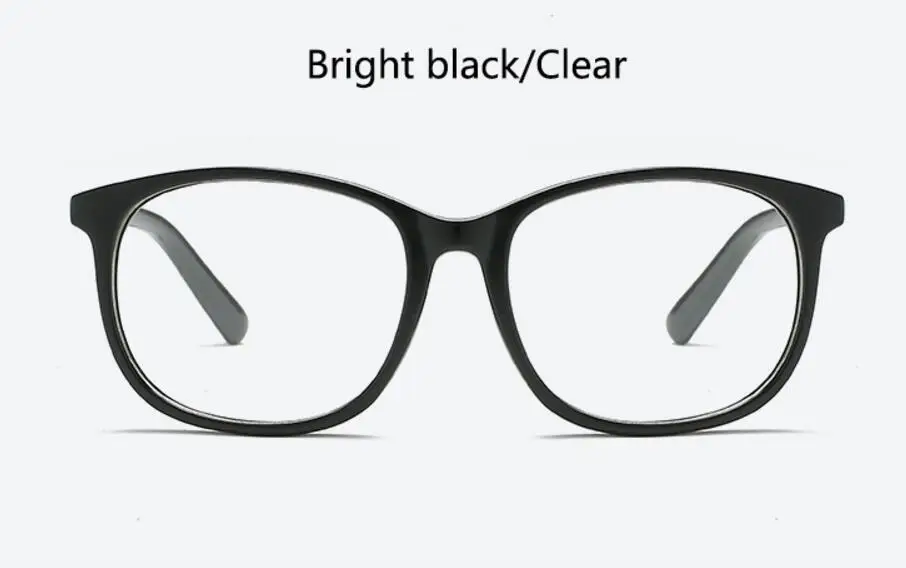 bright black clear Большие черные очки, модная оптическая оправа для очков, прозрачные линзы, очки в винтажном стиле, оправа для очков, фирменный дизайн - Цвет оправы: bright black clear