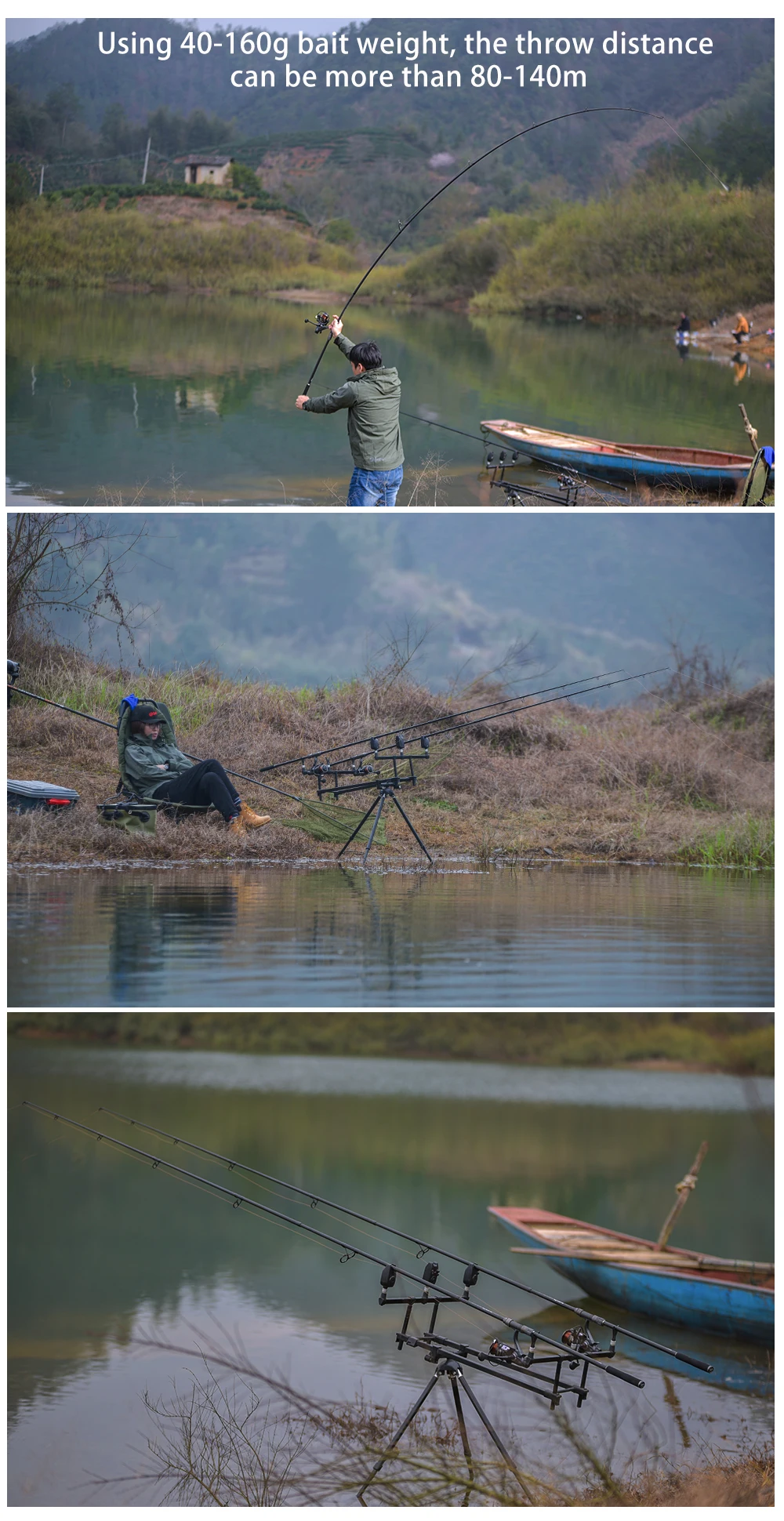 Obei purista удочка для ловли карпа из углеродного волокна Fuji спиннинговая Удочка pesca 3,5 160 фунтов мощность 40-3,60 г М жесткая удочка для серфинга