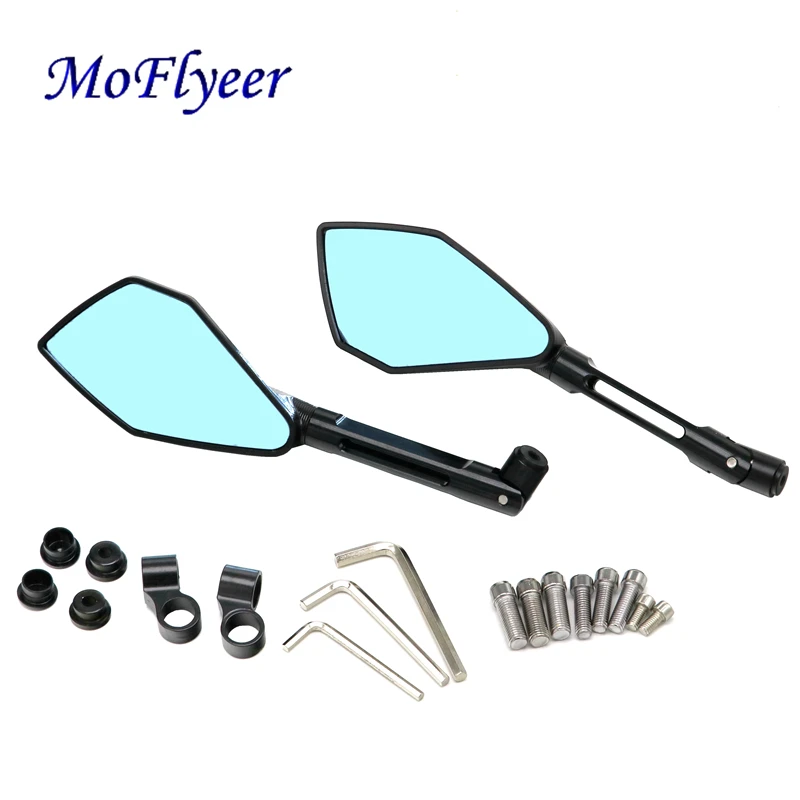 MoFlyeer мотоциклетные Новые Алюминиевые боковые зеркала заднего вида с ЧПУ для
