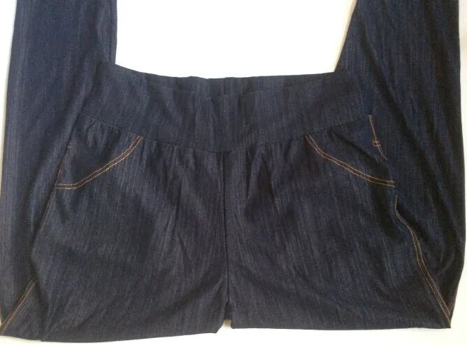2 Blue Женские Леггинсы XL, 3XL, 5XL, джинсы с высокой талией, леггинсы с пуговицами, джеггинсы размера плюс, однотонные леггинсы, горячая Распродажа - Цвет: 2 Blue