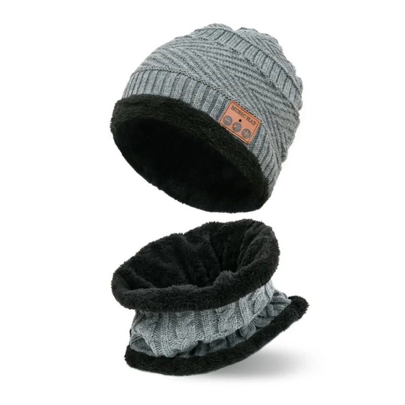 Мужские и женские Bluetooth Hat Hand-Free Беспроводная Музыка вязаная шапка с громкой связью стерео наушники для спорта на открытом воздухе, зимняя война