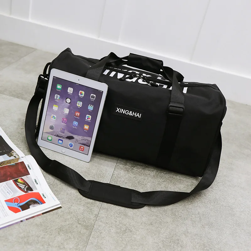 Fitness bag female clothes men's shoes organizer waterproof nylon shoulder large capacity travel hand luggage for boarding | Багаж и