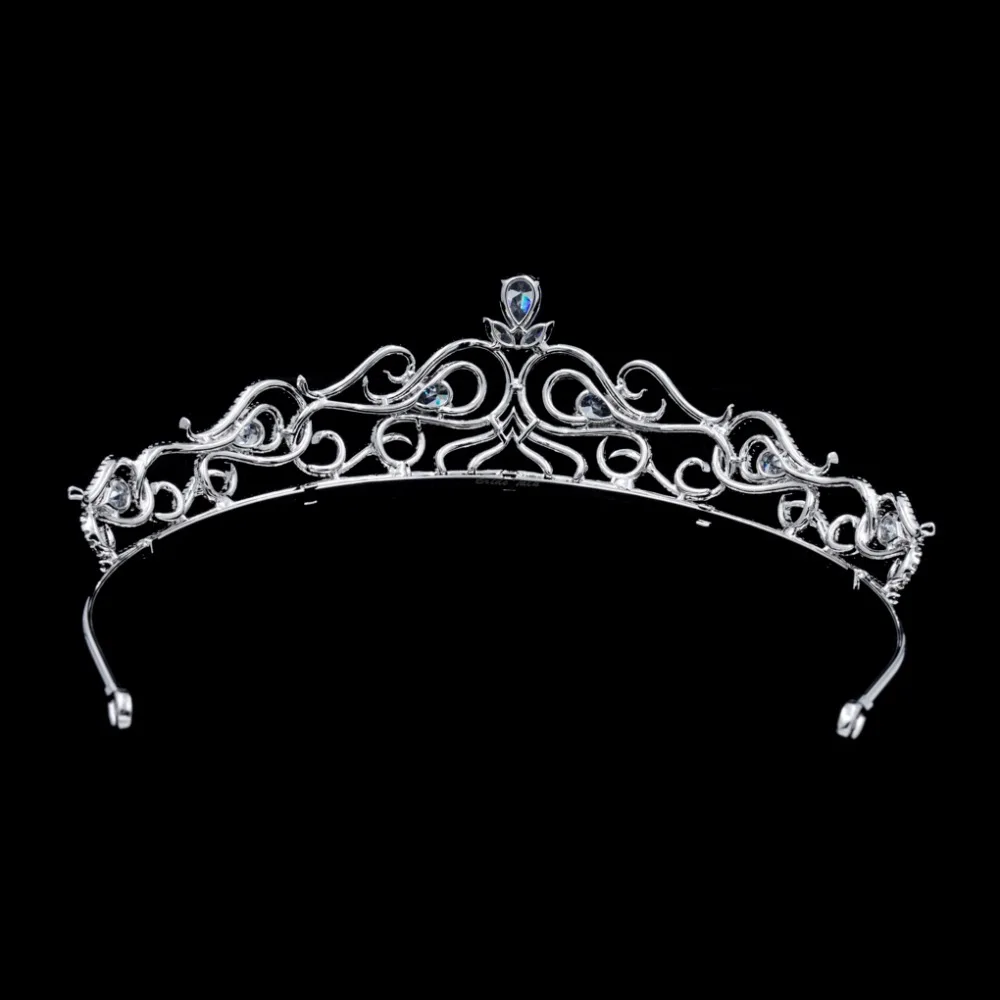 Классический Кубический Цирконий Свадебный бидал диадема для девушки корона