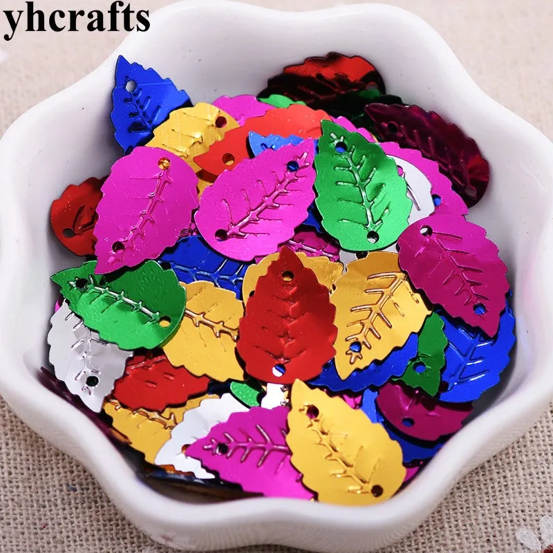 

20gram/Lot 9x15mm mini leaf sequin Craft material Kindergarten crafts Intelligence Creative activity item Kids hand work OEM