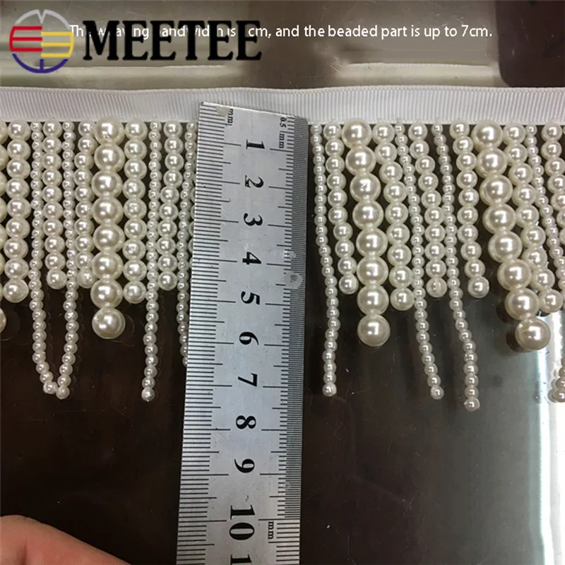 Meetee 1 ярд 8 см этнические бисерные жемчужные кисточки кружевная отделка ленты DIY