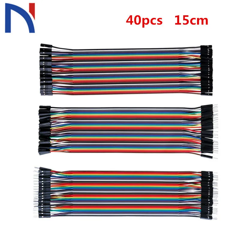

Dupont Line 40PCS 15cm Male to Male, Female to Male, and Female to Female Jumper Wire Connector Dupont Cable for Breadboard