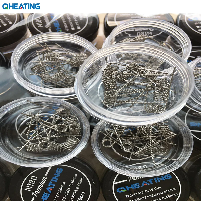 Qheating 10 шт./лот Предварительно Построенная катушка NI80 Premade Alien витая DIY Heating Clapton