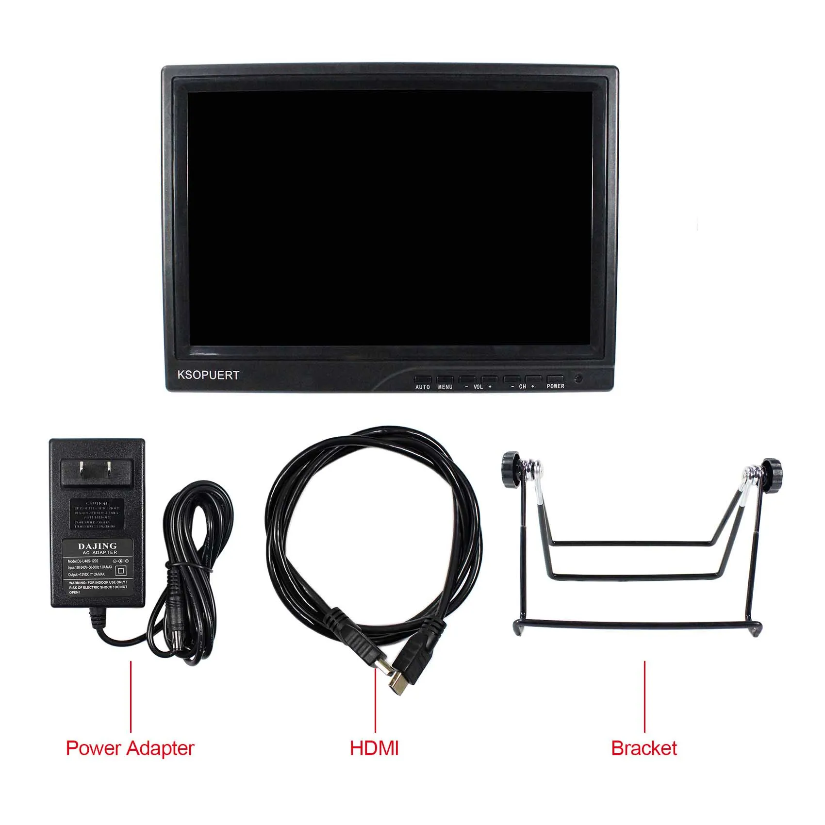 10 1 дюймовый IPS ЖК-монитор 1366x768 16:9 HD MI DVI VGA Аудио для Raspberry Xbox360 | Электроника