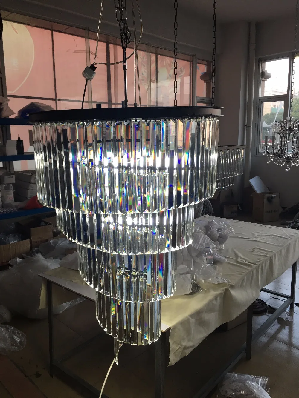 Роскошный винтажный Хрустальный подвесной светильник чехол для лестницы люстра