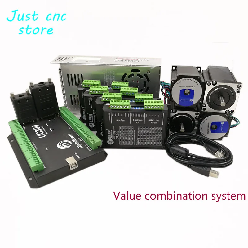 CNC mach3 USB 4 осевой комплект шт. M542C Драйвер + UC300 плата контроллера HS21A 57 шаговый